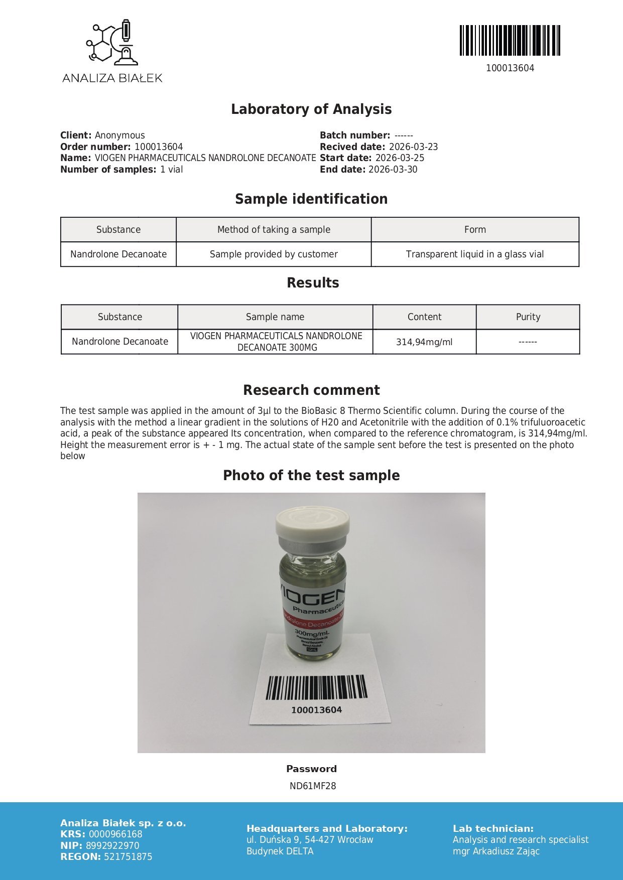 Viogen Nandrolone Decanoate 300mg - Image 3